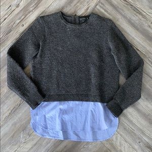 JCrew sweater and shirttail